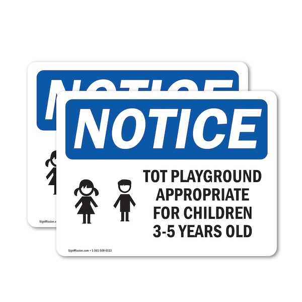 Signmission Tot Playground Appropriate For Sign With Symbol, 14 in W x Rectangle, Vinyl Decal OS-2PACK-NS-D-1014-L-18701 - main